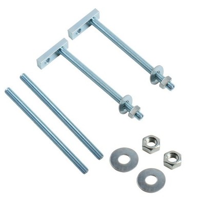 Wand-WC-Schraube 3 cm versetzt Eisen verzinkt mit Doppelloch-Design