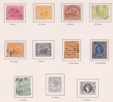 (F371-119) 1902-12 WA part set 8stamps 1d to 5/- definitives series 4 (DS)