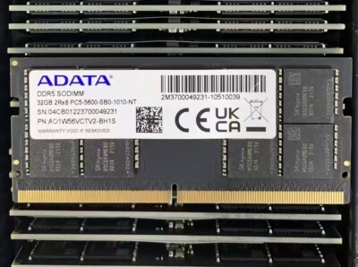 ADATA 32GB DDR5 5600 Laptop SO-DIMM RAM PC5-5600B 262pin for DELL  Lenovo Acer