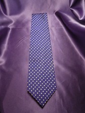 Lauren Ralph Lauren 100% Silk Tie Hand Finished Blue Yellow Confetti Made in USA
