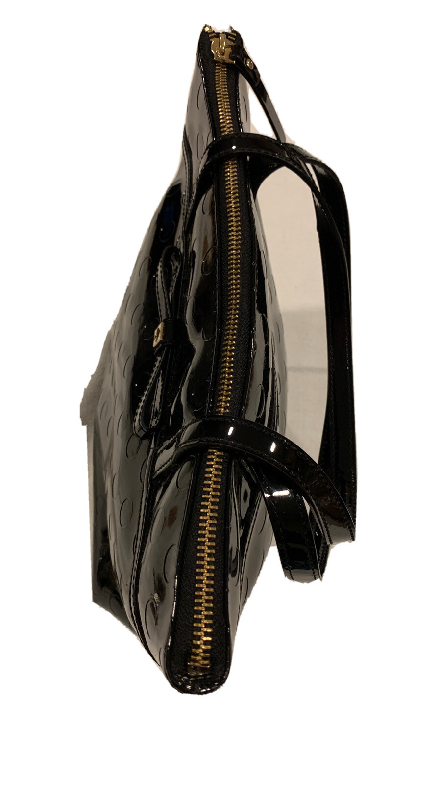 Kate Spade Black Wet Look medium size shoulder bag Gem