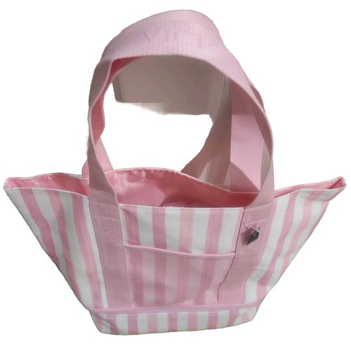 👀》🔥 Victoria’s Secret XL Iconic Pink & White Stripe Beach Cooler Tote Bag 🆕️ - Picture 13 of 24