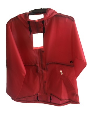hunter red rain coat