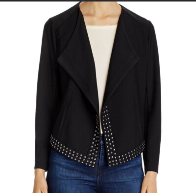 NWT Lysse Graham Studded Synthetic Black Open Jacket Blazer Size Medium M