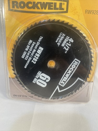 Circ Saw Bld 4.5" 60T By Rockwell Mfrpartno Rw9282 - Picture 2 of 5