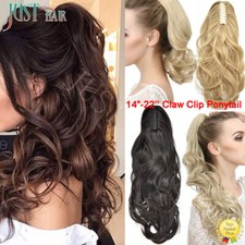Real Thick Straight Claw Clip Ponytail Extension Long Wavy Pony Tail Hair Piece
