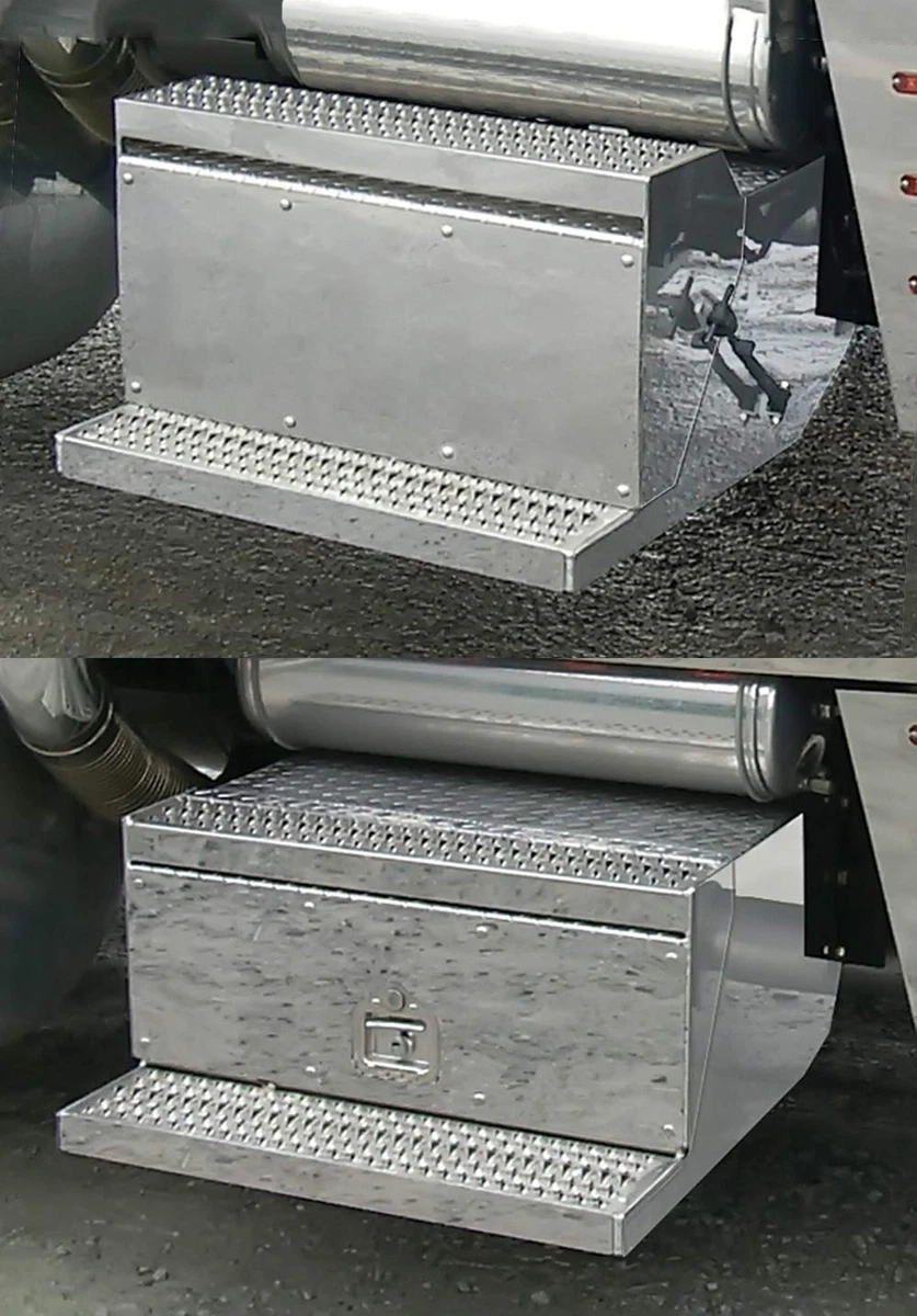 RoadWorks Stainless Steel Battery and Tool Box Trims for Peterbilt 379
