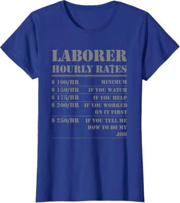 Laborer Hourly Rate Construction Site Labor Workers Ladies' Crewneck T-Shirt