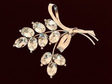 RARE Vintage ~ WWII Era ~ CORO ~ STERLING SILVER ~ 3.75” Rhinestone Pin