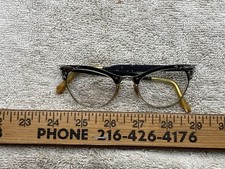 1950s 1960s Alum 4 1/4 Women's Cateye Bifocal Eyeglasses Authentic Cat Eye Vtg