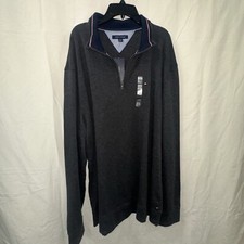 NWT Tommy Hilfiger Men  s Gray 1/4 Zip Sweater Size XXL