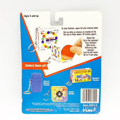 Vintage Basic Fun Twister Game Keychain Item 5370 New Sealed MB