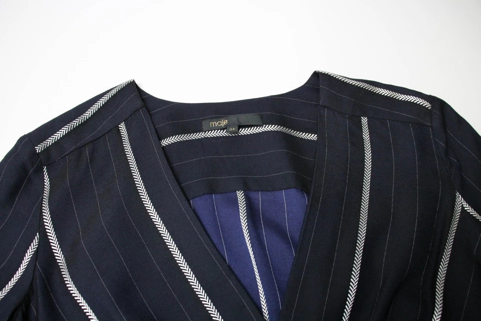 MAJE Panti Marine Jumpsuit Damen (EU) 34 Langarm Mit Nadelstreifen V-Ausschnitt - Bild 4 von 4