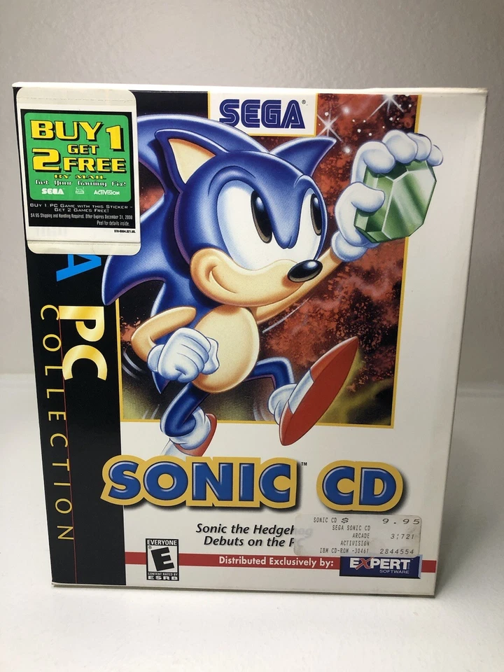 Sonic CD Hedgehog Sega PC Collection Game 1997 Windows NEW Sealed BIG BOX RARE - Image 3 of 4