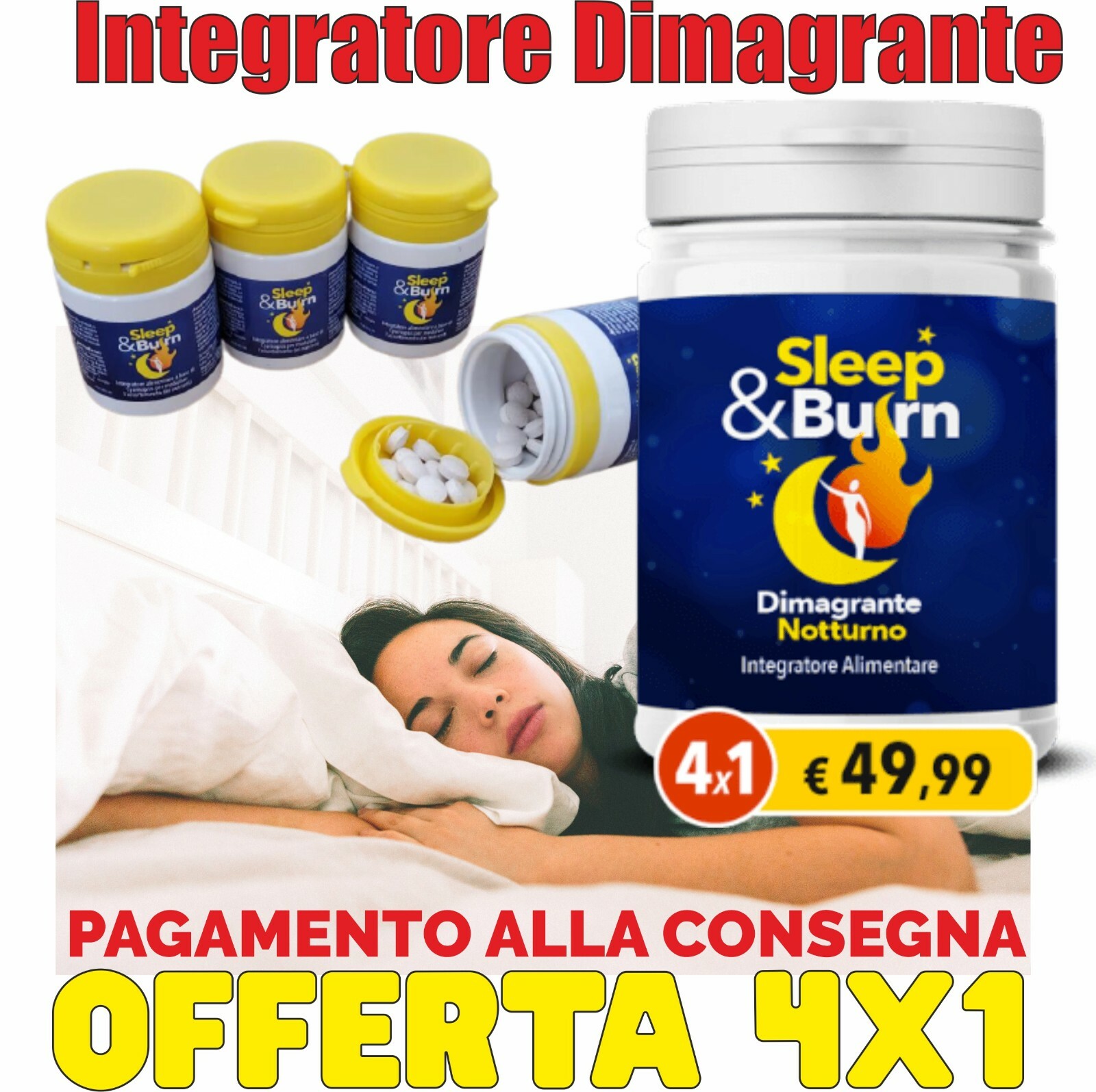 SLEEPeBURN Integratore Dimagrante Notturno Bruciagrassi Forte 60 capsule