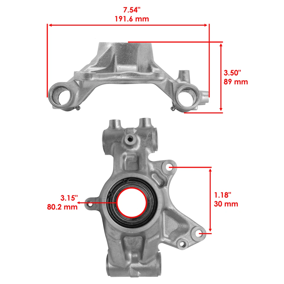 Nudillo trasero derecho Caltric para Yamaha Grizzly 700 YFM700F 2012-2023 Foto 2 de 4