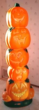 Vintage Sun Hill Halloween 38" Stack10 Pumpkin Jack-O-Lantern Lighted Blow Mold