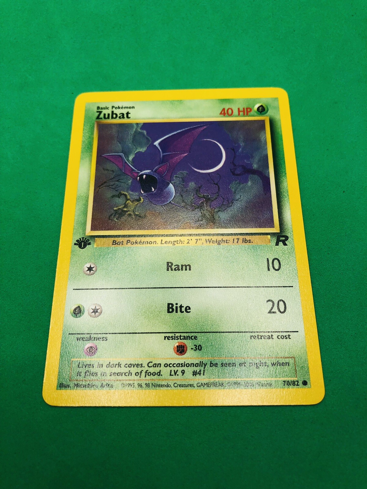 Zubat - 70/82 - 1st Edition - Team Rocket - Pokemon - Unplayed NM