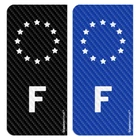 2 stickers sticker license plate: F France - IE Carbon-Style