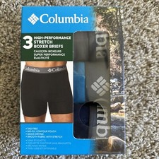 Columbia Men's 3 Pack Multicolor High Performance Stretch Boxer Briefs Size XL