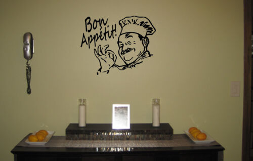 Bon Appetit Decal | Kitchen Wall Sticker | Bon appetit Vinyl Decal | Cook decal - Photo 1 sur 2