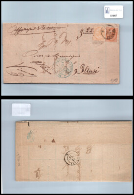 Postal history Kingdom VEII from Montorio Veronese to Illasi Saxon T17 two colors