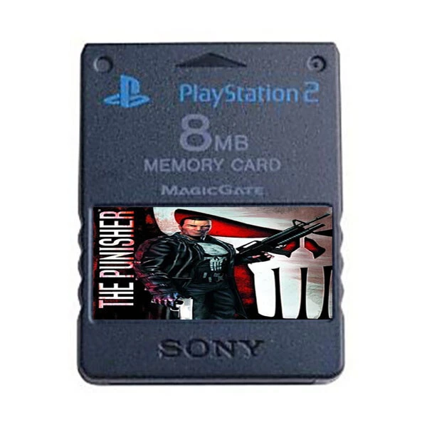 The Punisher PlayStation 2 PS2 Memory Card Unlocked 100% Completed Saves