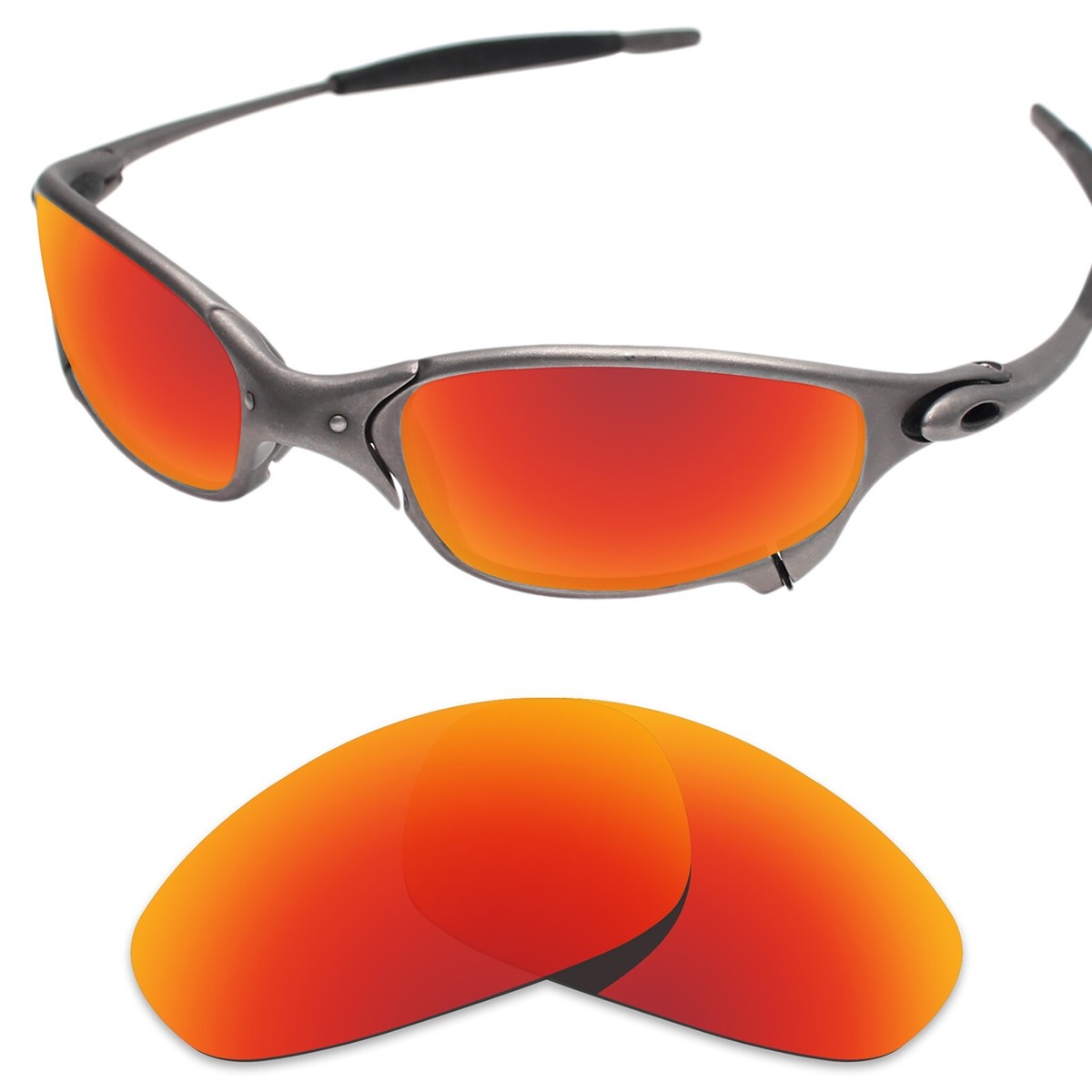 EYAR Replacement Lenses for-Oakley Juliet Sunglasses Fire Red (STD)