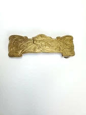 Rare Antique Brass Belt Buckle " Peacock Bird " Montauk Silver Company England 