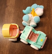 1987 Fisher Price Smooshees Cuddler Missy Mare Jeep car Horse Wagon cart set lot