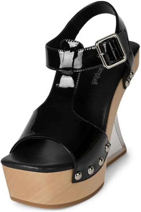 Новый в коробке Jeffrey Campbell на танкетке сандалии - черный (различные размеры) - Изображение 2 из 4