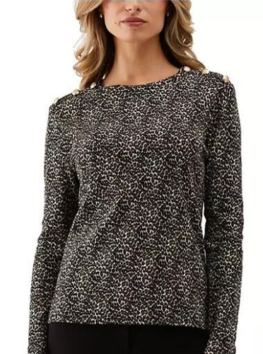 Rafaella Women's Long Sleeve Tee Animal Print Size Large, Free Shipping - 第 1/5 張圖片
