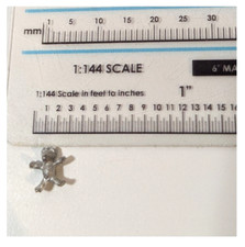 Dollhouse Miniature Teddy Bear, Tiny, Mini, Metal Body Vintage Doll Toy, 3-D