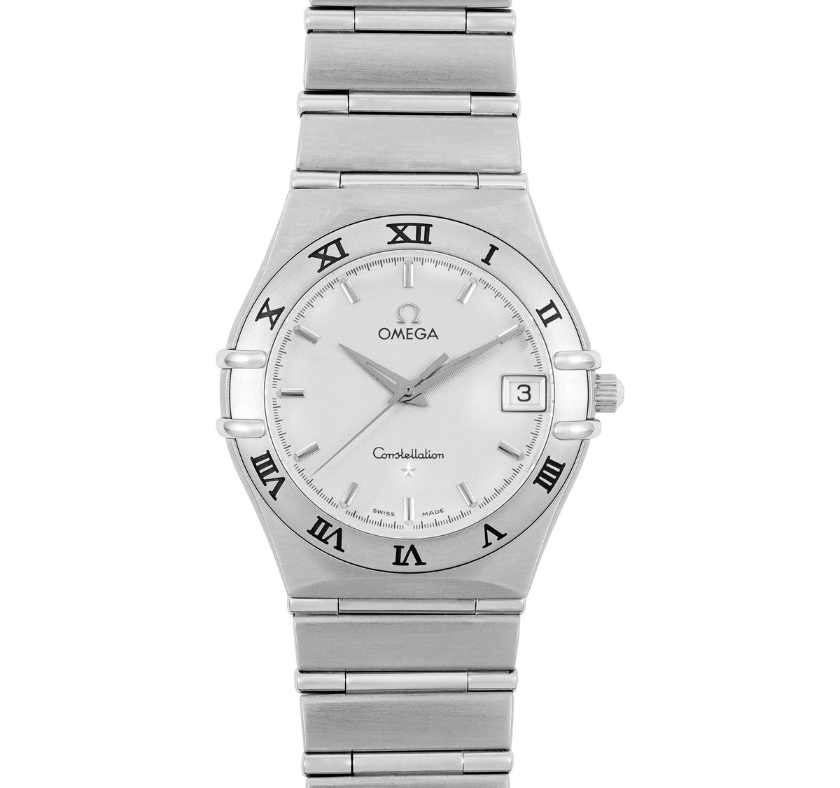Omega Constellation 95 Mens 316L SS Silver Textured Dial 1512.30