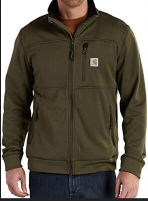 Carhartt Mens Moss Green Long Sleeve Workman Full Zip Jacket Size 2XL