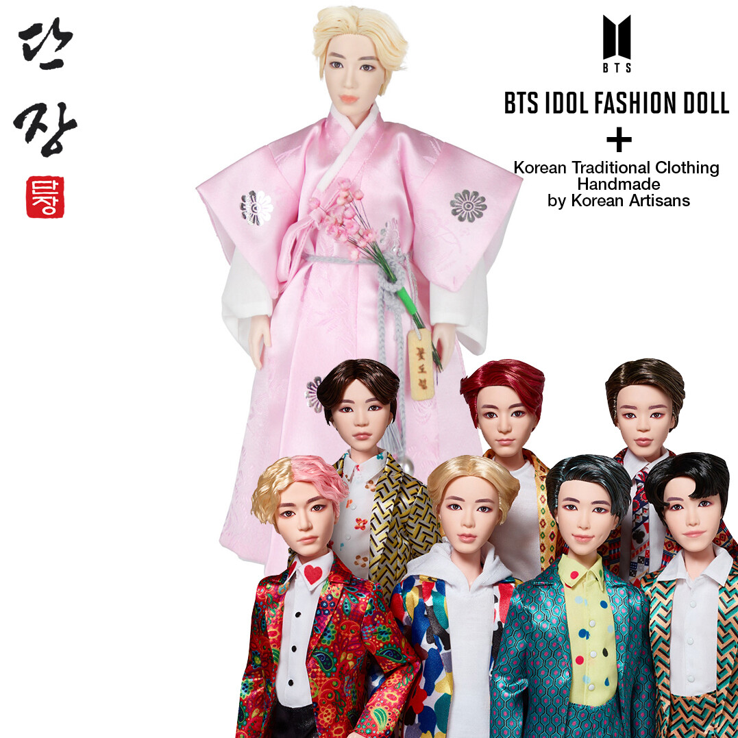 BTS 衣装 BTS Jimin Korean Handmade Costume Hanbok for MATTEL BTS Dolls (Run