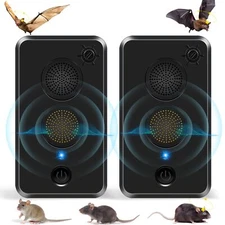 2Pack Ultrasonic Bat Repellent Outdoor for AtticBat Deterrent Devices Getting...