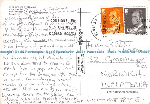D048087 Moraira. Alicante. Partial view. Postales Hnos. Galiana S. L. No. 12. Be - Picture 2 of 4