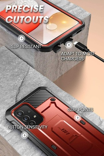 SUPCASE Multi-Layered with Screen Case +Stand Shockproof Cover for Galaxy A52 - Picture 28 of 28