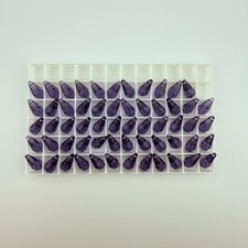 59 Piece Swarovski Crystal Tanzanite Purple Teardrop 6000 Beads 15mm X 7.5mm