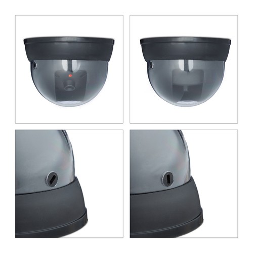 2x dummy beveiligingscamera LED - dome camera 360° - voor plafond - zwart - Afbeelding 3 van 6