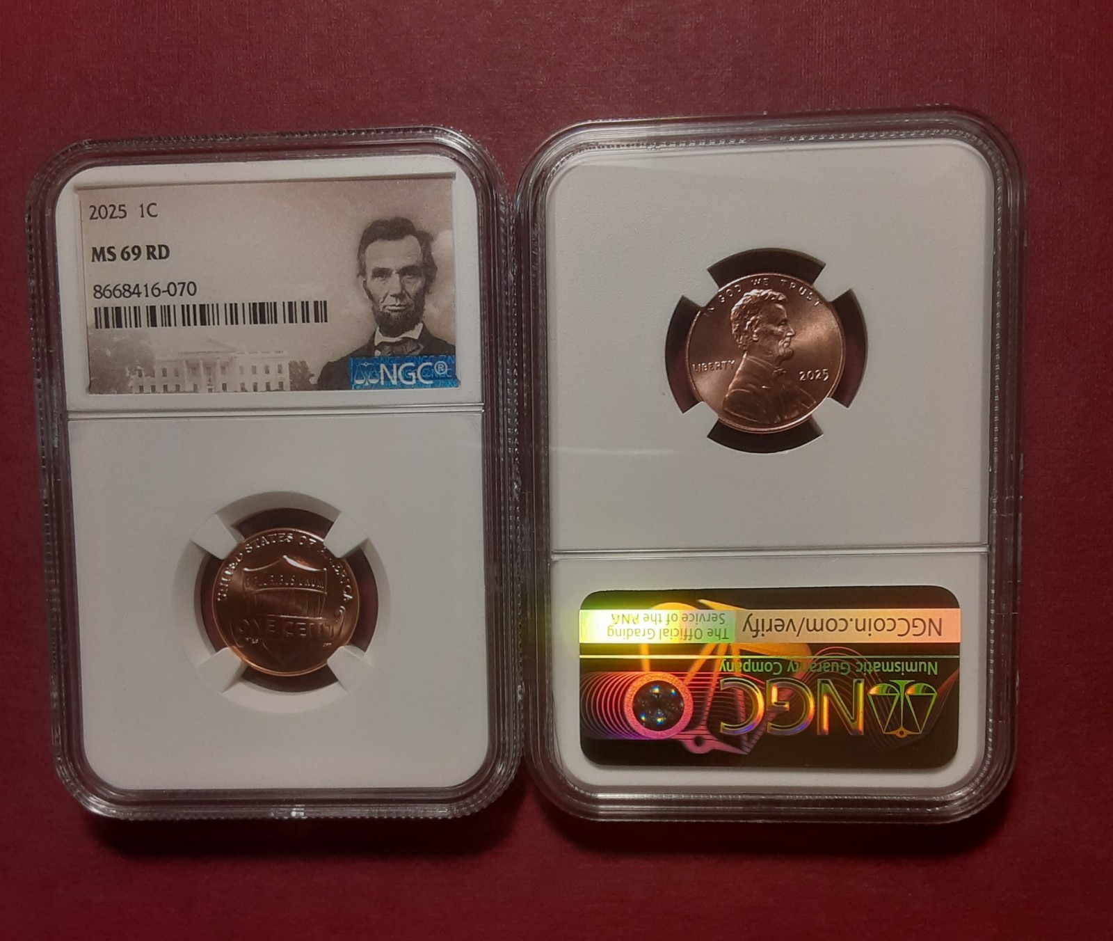 2025 P Lincoln SHIELD 1c Cent NGC MS 69 RD Top Pop