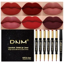 evpct 6Pcs Red Lip Liner and Lipstick Lip Stain Crayon Gift Set for Women Dar...