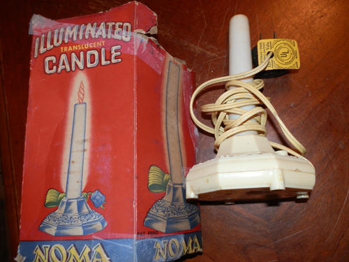 Vintage NOMA Christmas Candle Lamp in Original Box No Bulb, Unsure if it Works