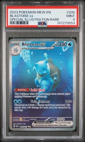 Blastoise ex 200/165 Mew En-151 200 Special Illustration Rare MINT PSA 9