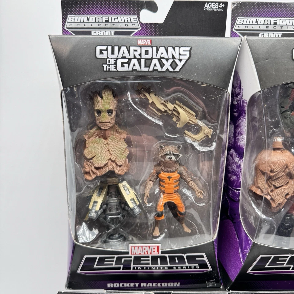 Marvel Legends 2014 Full Set Guardians Of The Galaxy Action Figures Groot BAF - Image 3 of 4