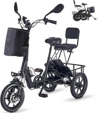 Peak 500W Electric Tricycle Trike 3 wheel Electric Folding E-bike for Adults