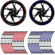 16pcs 17/18" Motorbike Car Reflective Rim Tape Wheel Sticker Trim Motorcycle NEW
