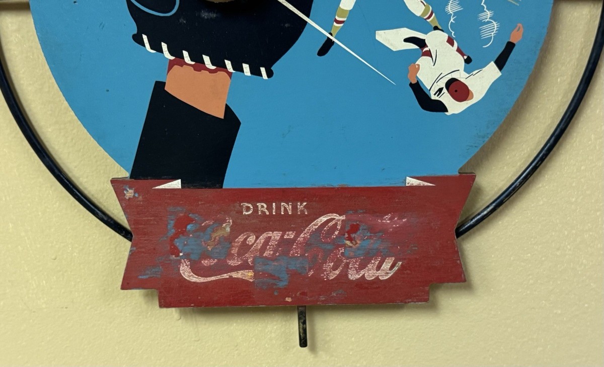 1930s Coca-Cola Kay Displays 3D Baseball Wooden Sign Original