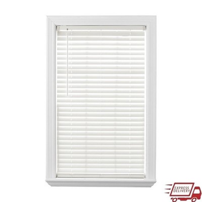 Cordless Faux Wood Horizontal Blinds Room Darkening Easy Install Durable PVC New
